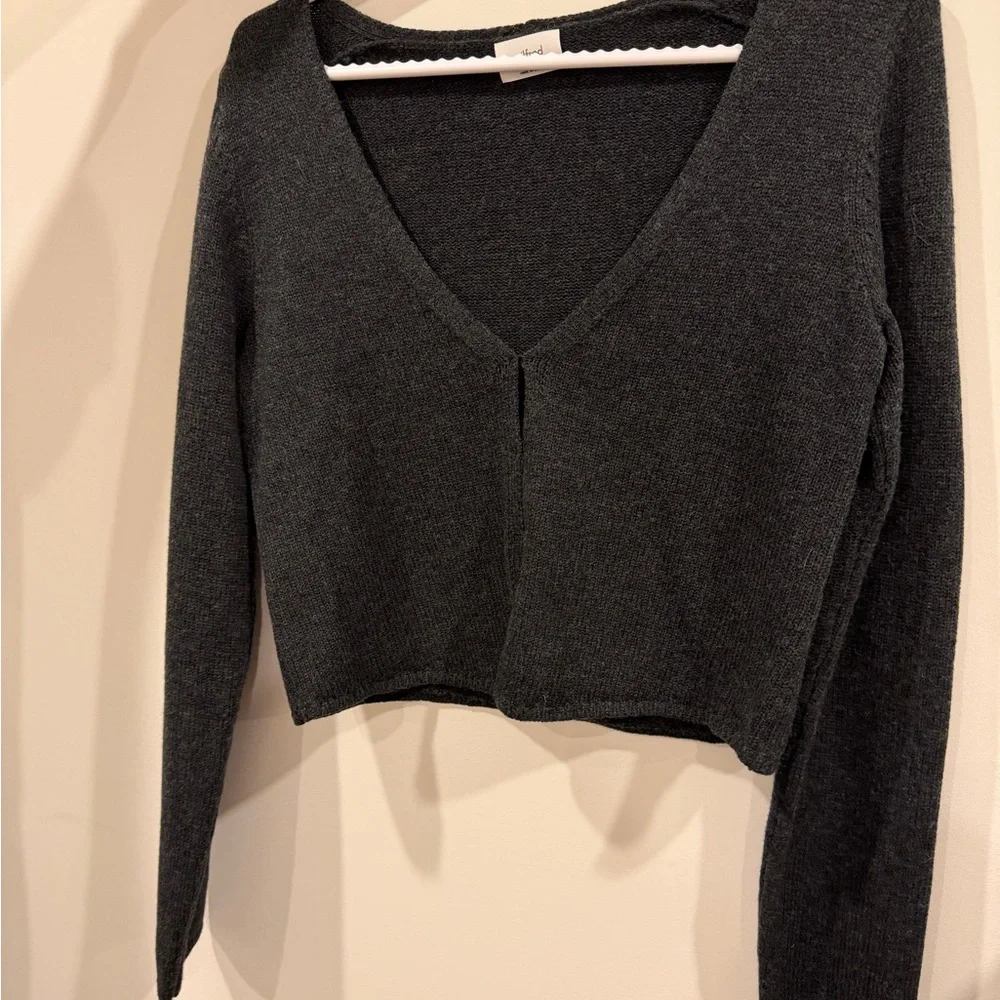 Aritzia Wilfred basque cardigan grey - Picture 2 of 4